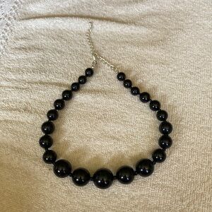 Elegant Black Beaded Necklace